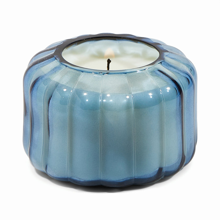 Peppered Indigo Ripple Glass Candle
