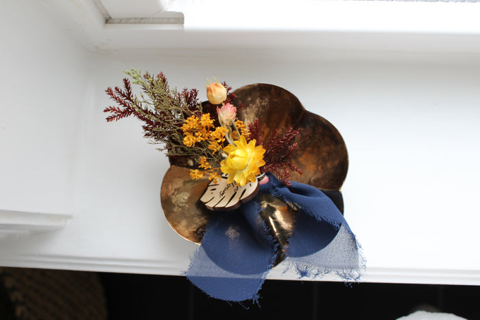 Polished Brass Steel Flower Bowl