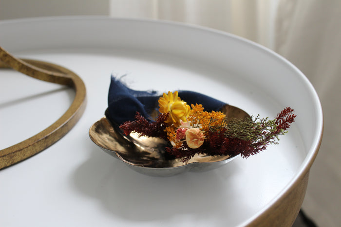 Polished Brass Steel Flower Bowl