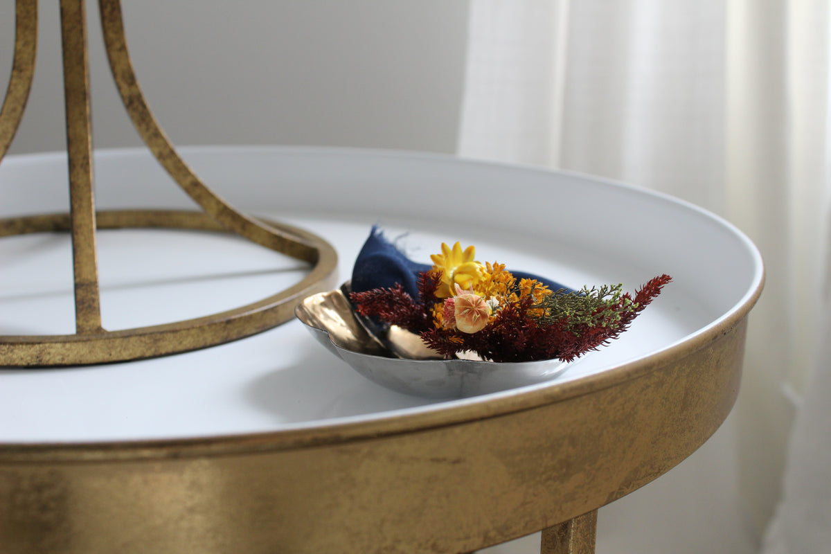 Polished Brass Steel Flower Bowl