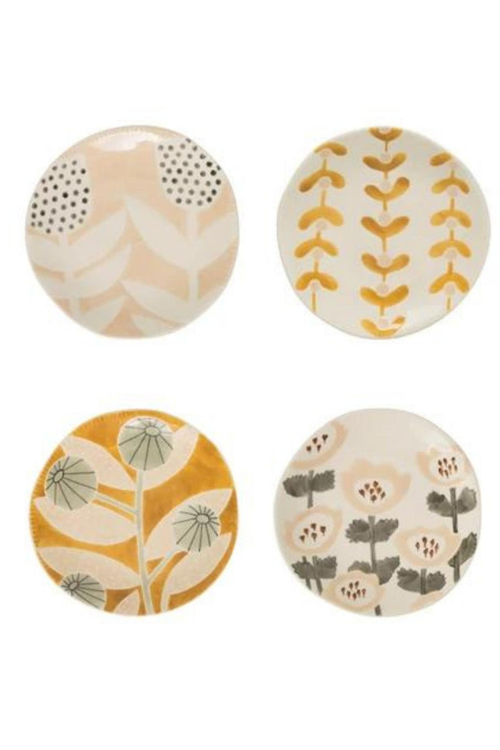 Hand-Painted Plate with Floral Pattern