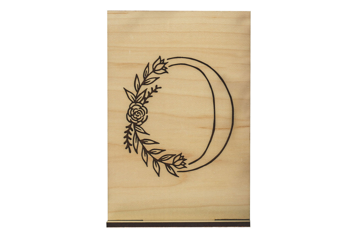 Monogram O Wood Card