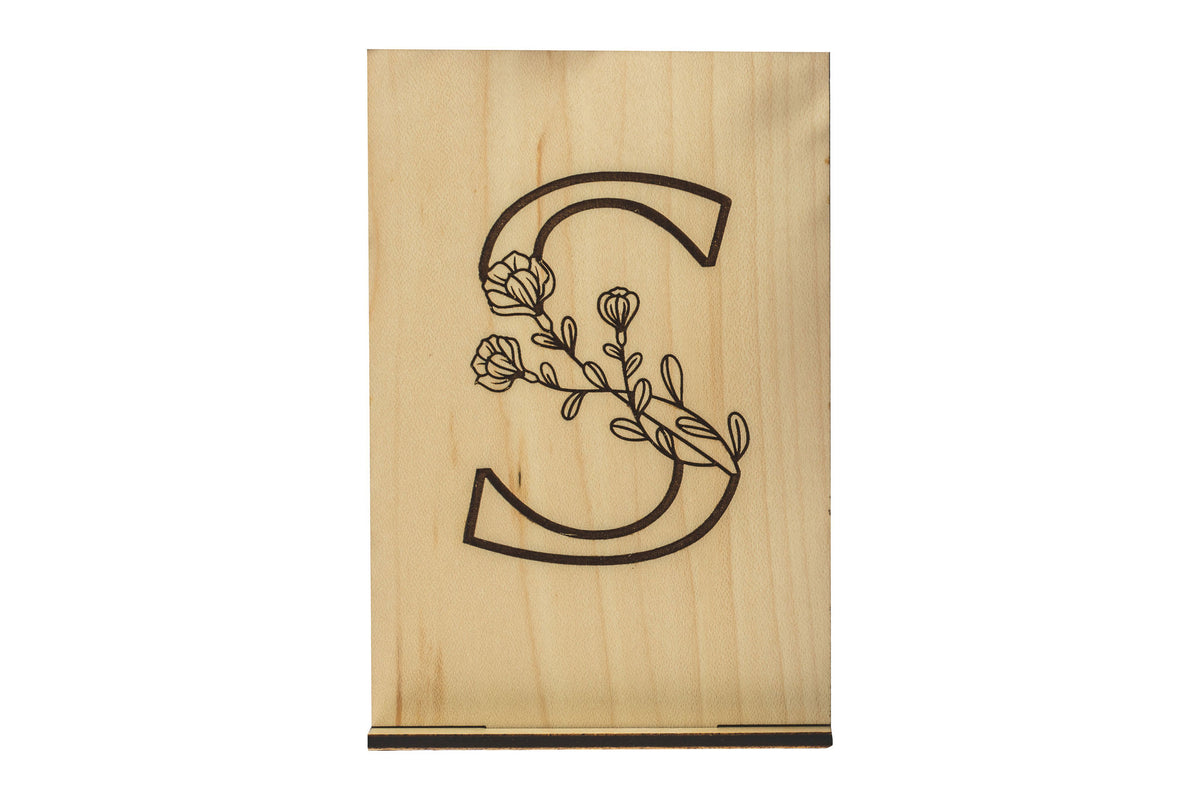 Monogram S Wood Card
