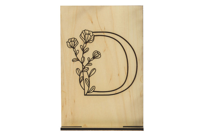 Monogram D Wood Card