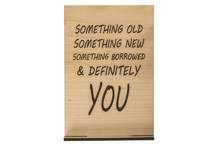 Something Old Something New Wood Card