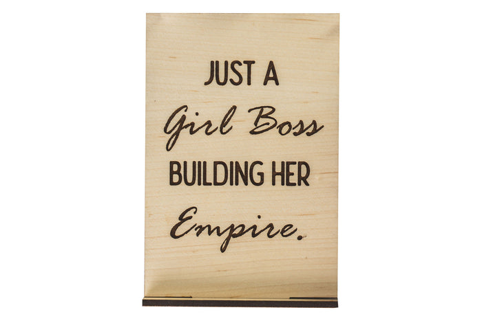 Girl Boss Wood Card