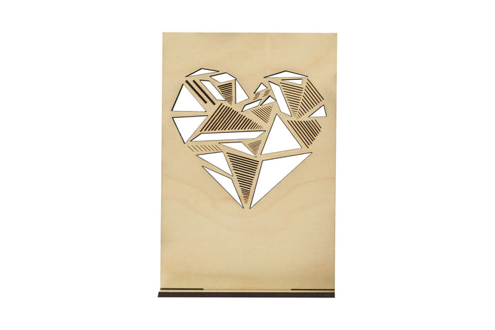 Geometric Heart Wood Card