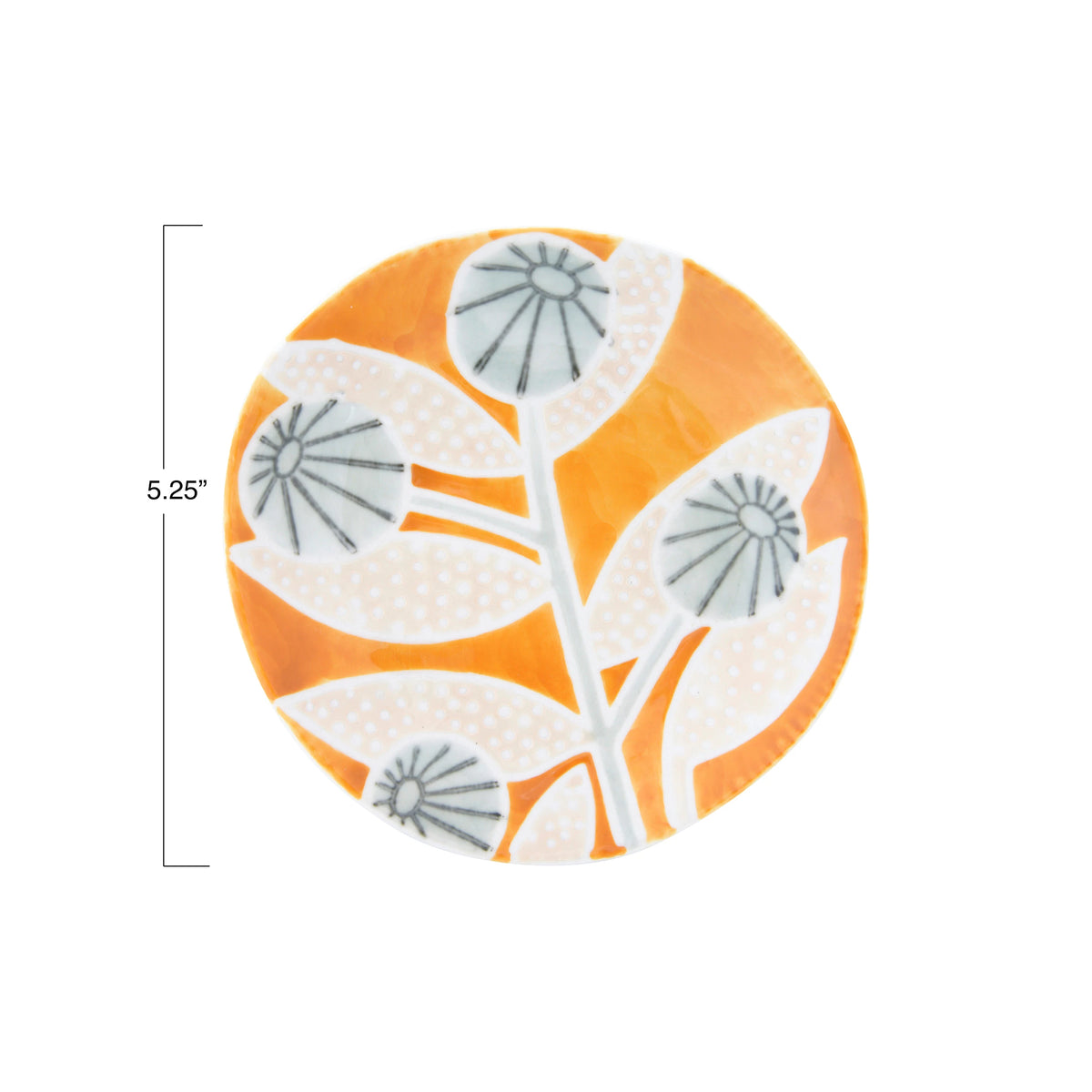 Hand-Painted Plate with Floral Pattern
