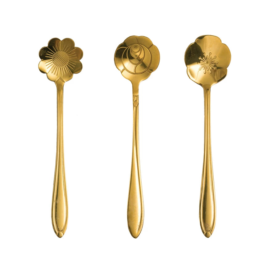 Steel Flower Spoons
