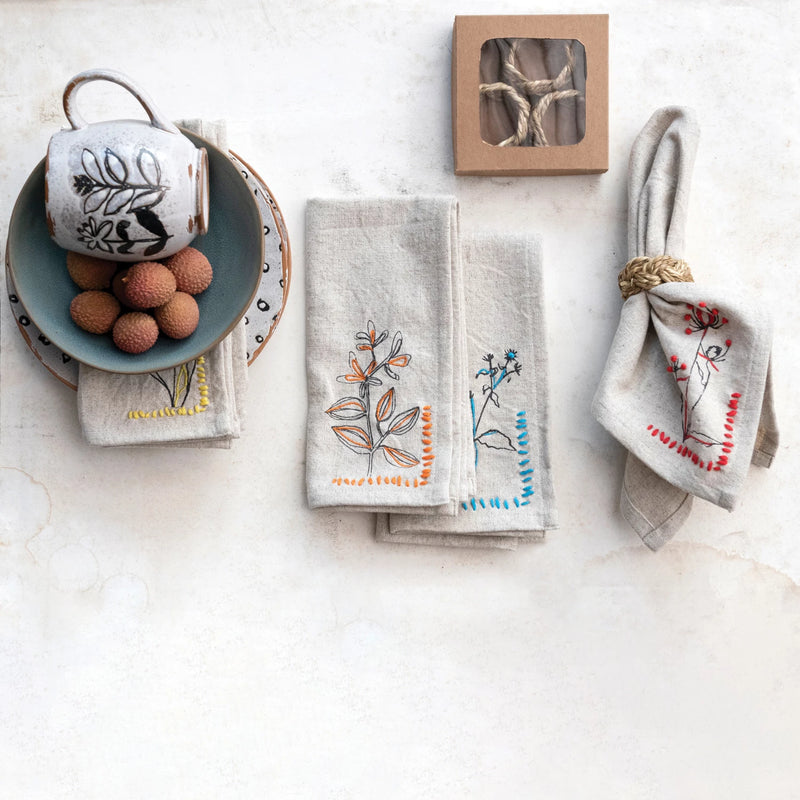 Hand Embroidered Cotton Napkins
