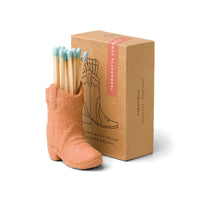 Terracotta Cowboy Boot Match Holder