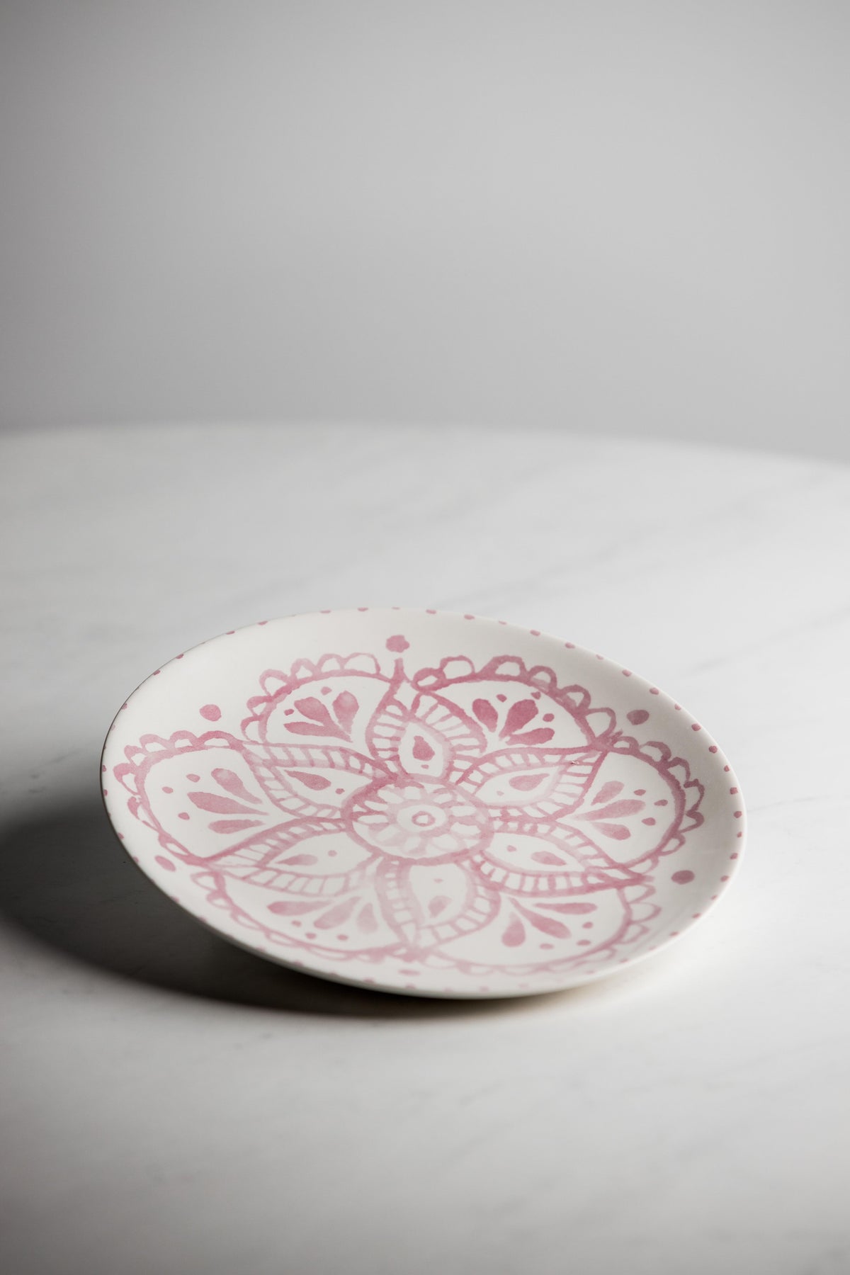 Decorative Pink Stoneware Plate