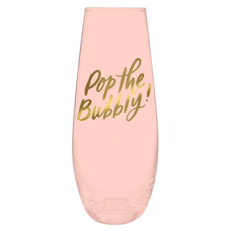 Pop the Bubbly Champagne Glass