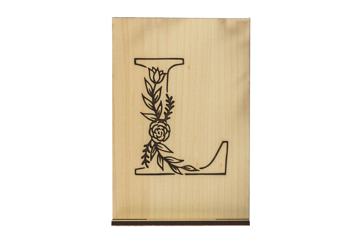 Monogram L Wood Card