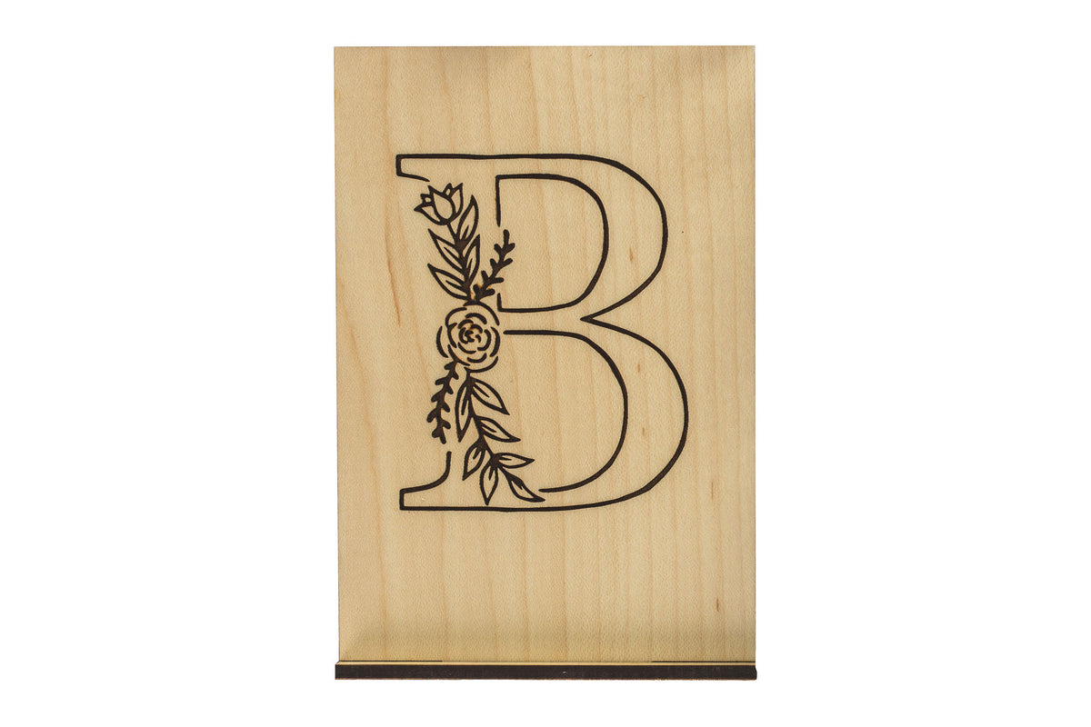 Monogram B Wood Card