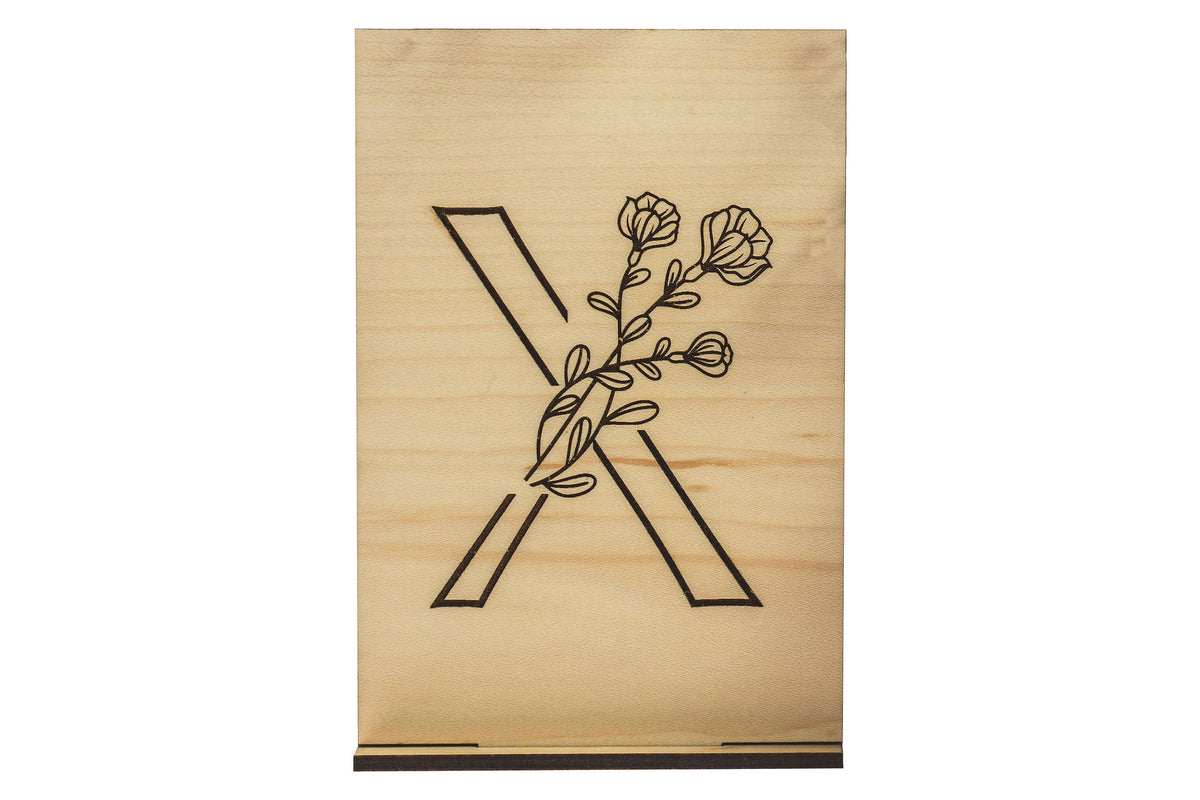 Monogram X Wood Card