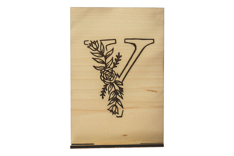 Monogram Y Wood Card