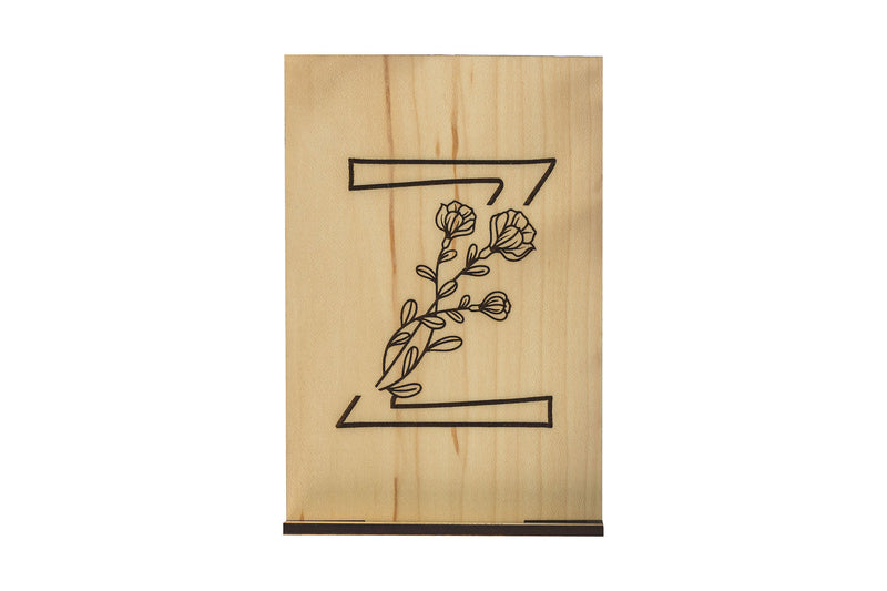 Monogram Z Wood Card