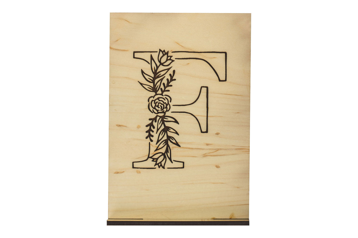 Monogram F Wood Card