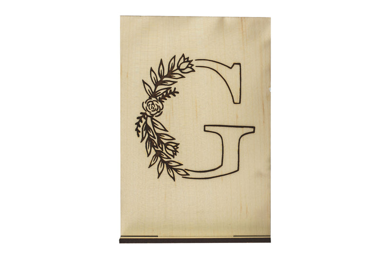 Monogram G Wood Card