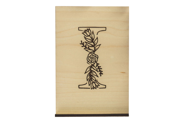 Monogram I Wood Card