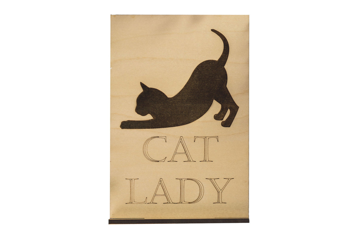 Cat Lady Wood Card