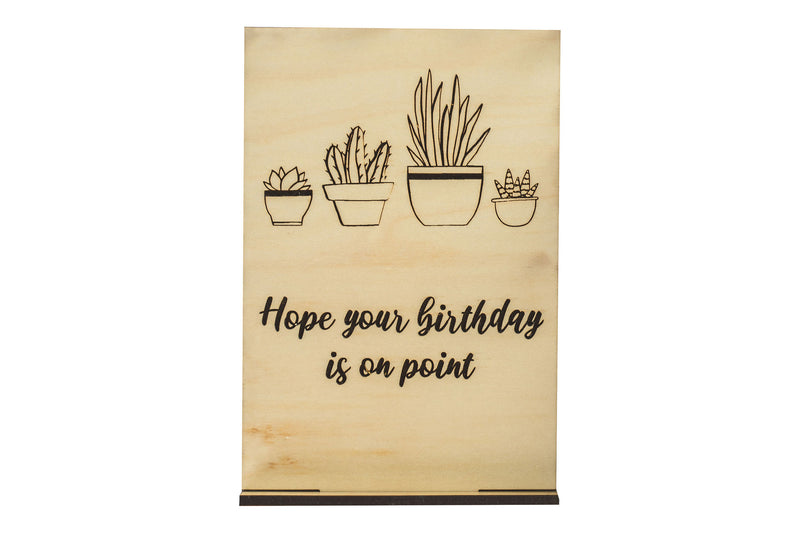 Birthday On Point Wood Card