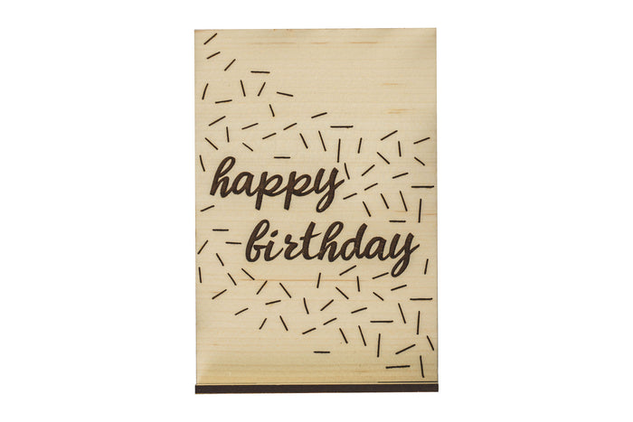 Happy Birthday Confetti Wood Card