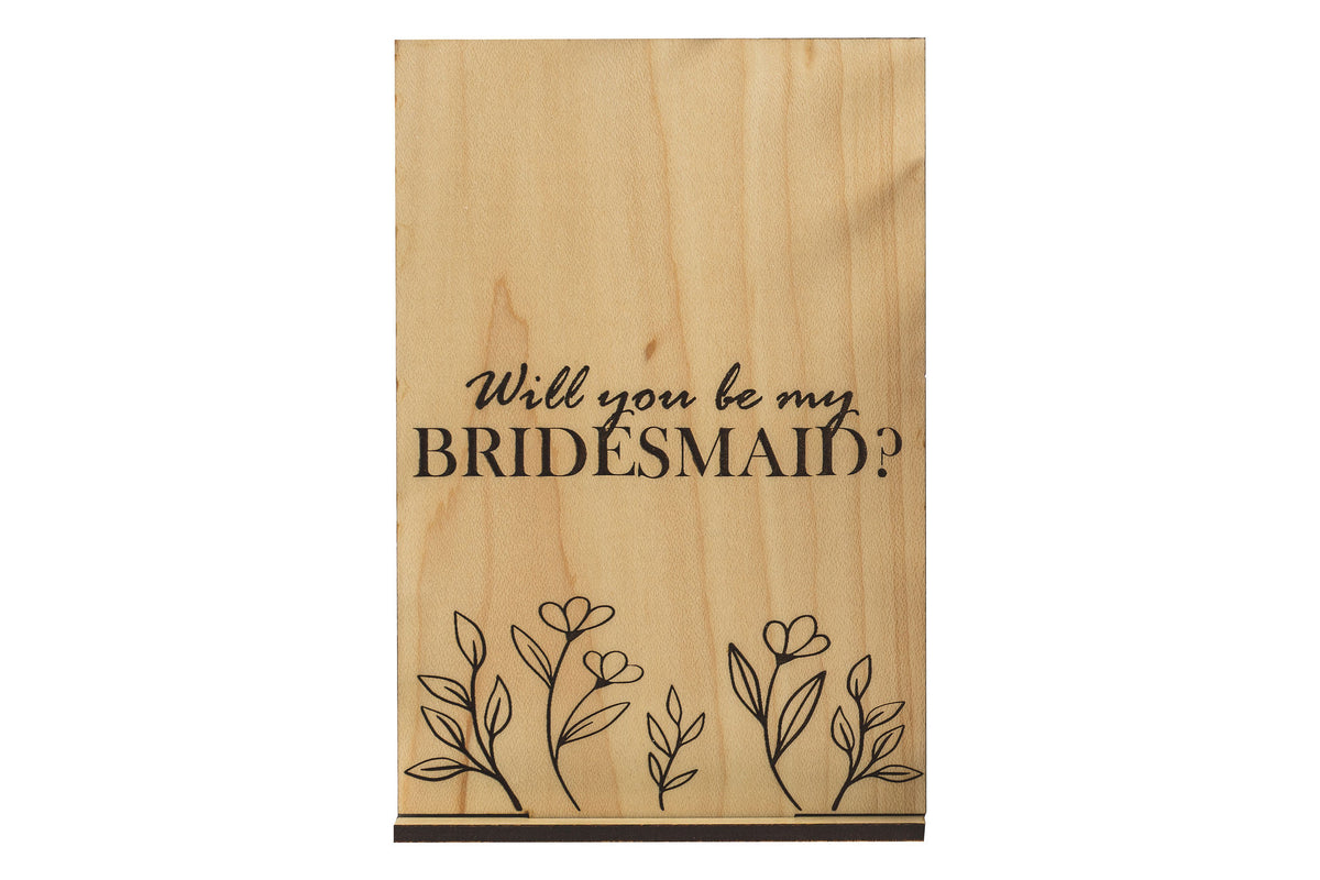 Bridesmaid Wood Card