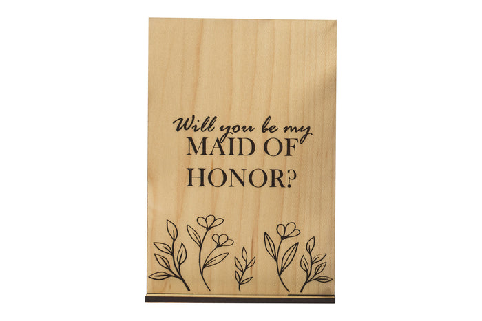 Maid of Honor Wood Card