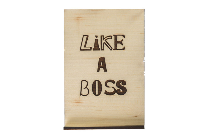 Like A Boss Wood Card