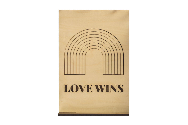 Love Wins Wood Card