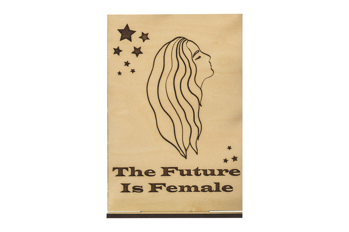 Future Is Female Wood Card