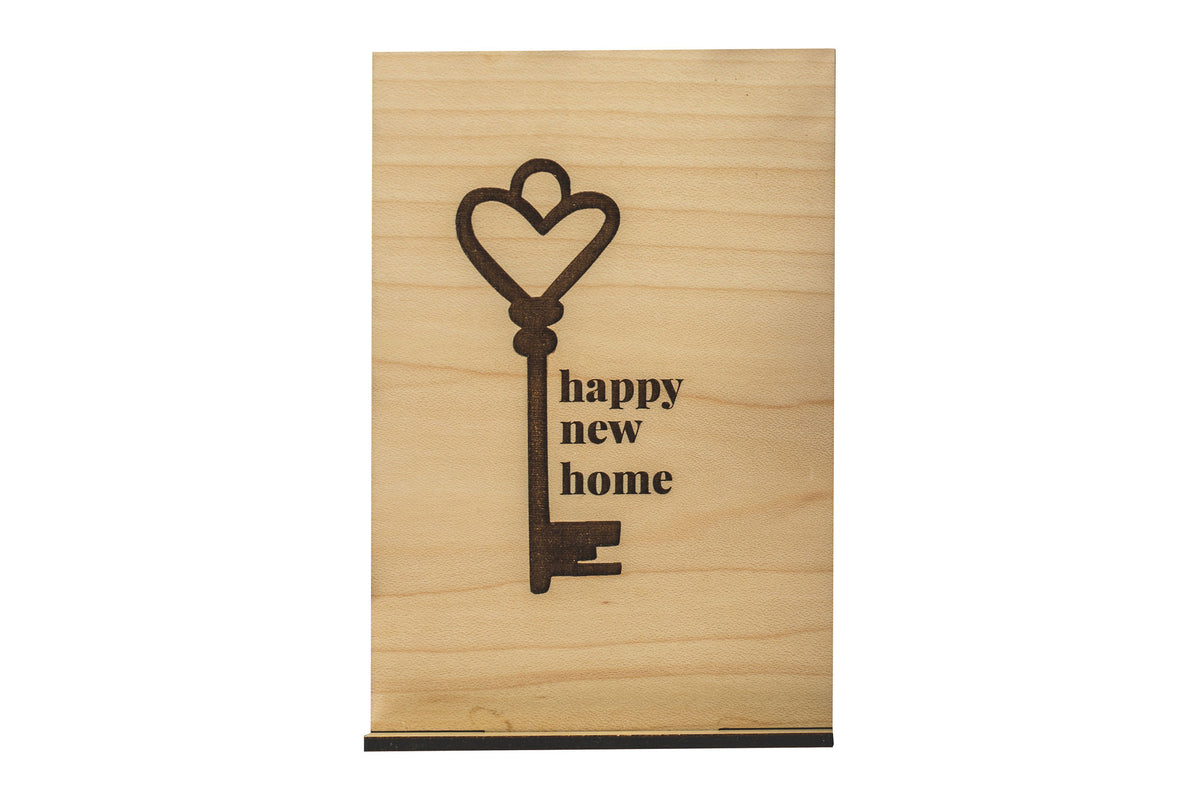 Happy New Home Wood Card