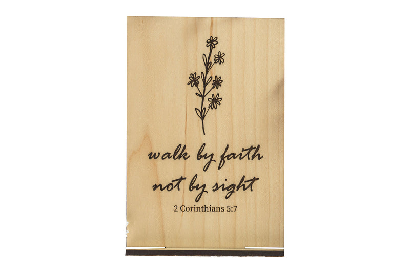 Walk By Faith Wood Card