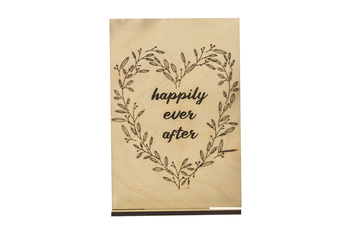 Happily Ever After Wood Card
