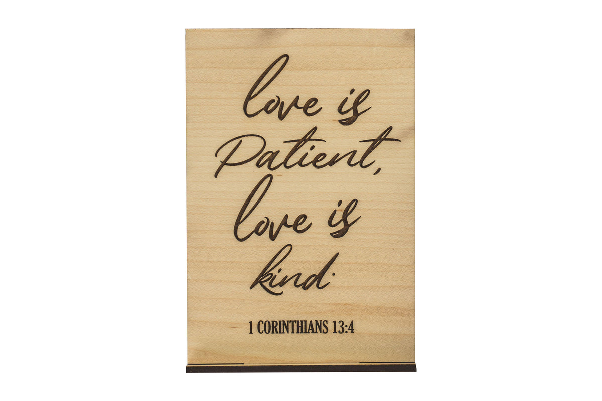 Love Is Patient Wood Card