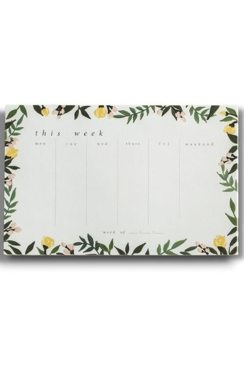 Floral Weekly Planner Notepad